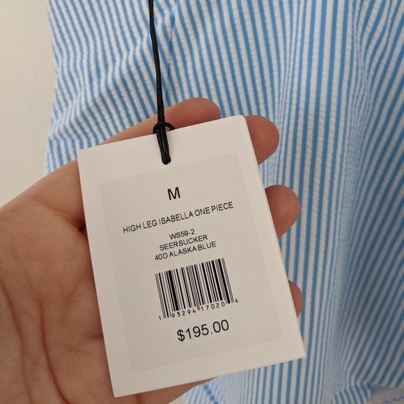 Onia Isabella High-leg Seersucker One Piece - Picture 6 of 8